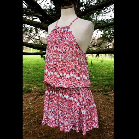 Free People batik print Drop Waist Halter Dress - Picture 3 of 4