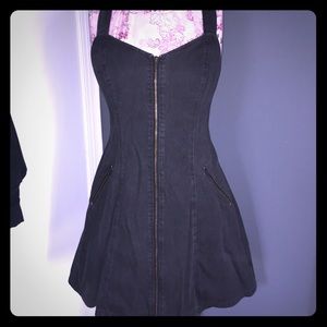 Vintage DKNY 80's denim halter dress