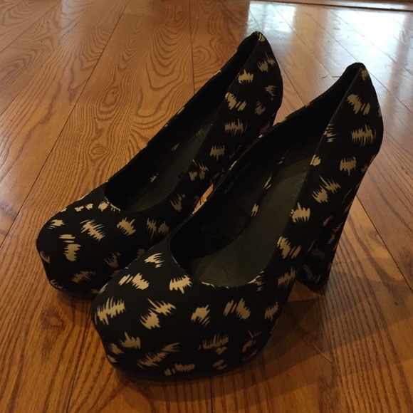 Black and white heels