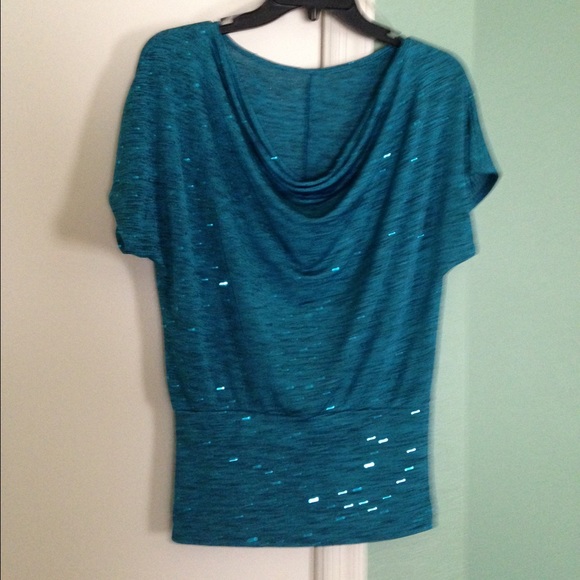 Teal sparkly top