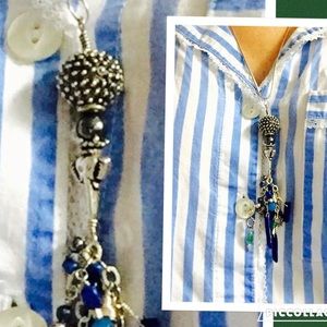 Handmade Sterling Ball & Elephant & Bead Pendant