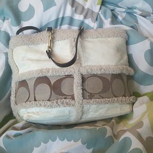 COACH shearling tote