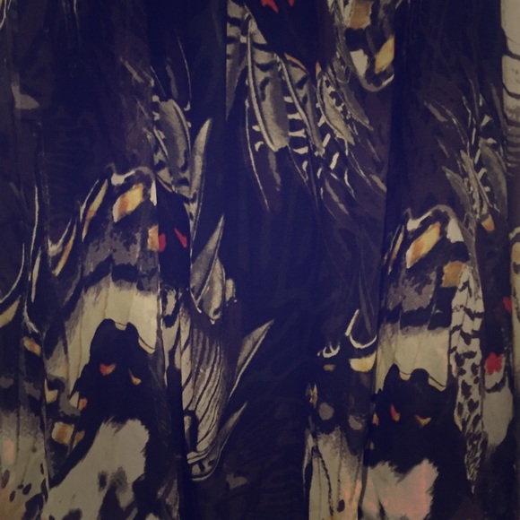 Elegant Long Butterfly Chiffon w/ Satin Top Dress - Picture 1 of 4