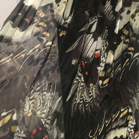 Elegant Long Butterfly Chiffon w/ Satin Top Dress - Picture 4 of 4