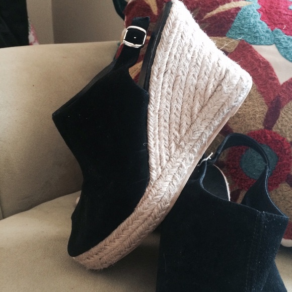 Eric Michael Shoes - Black Suede Wedge