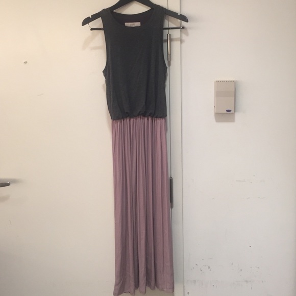 Grey and dusty rose tank dress