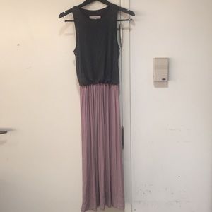 Grey and dusty rose tank dress