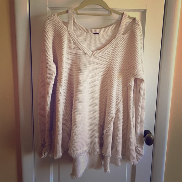 ‼️FREE PEOPLE‼️'Moonshine V' Cold Shoulder Sweater