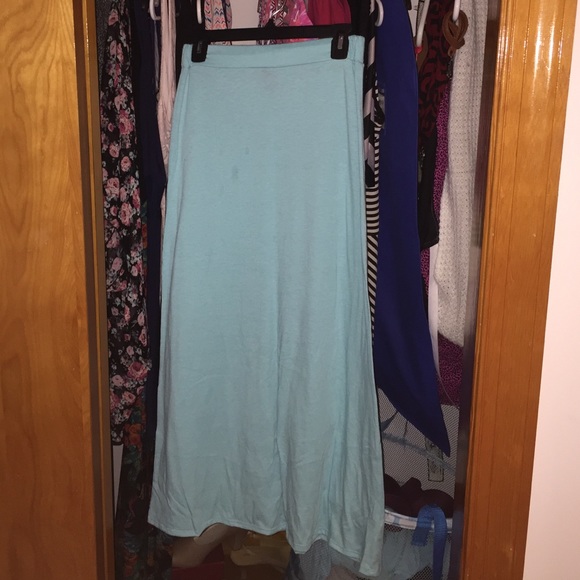 Aqua green maxi skirt