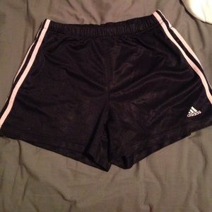 Adidas shorts with light pink trim