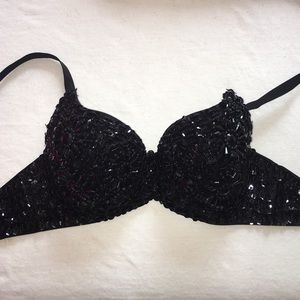 Black sequin rave bra