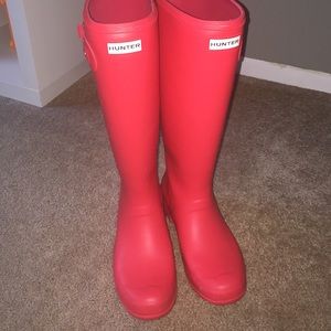 Red hunter boots