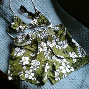 Xelosette Floral Boardshorts and Bikini Top