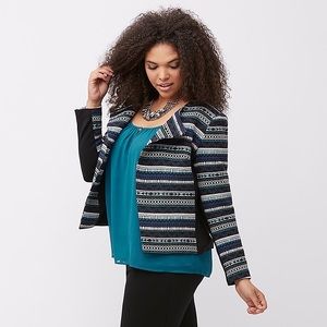 Aztec print moto jacket