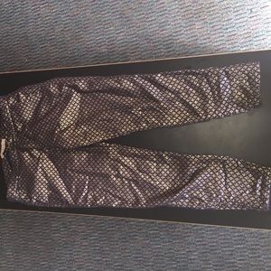 Abercrombie Gold and Navy Trouser baroque pant