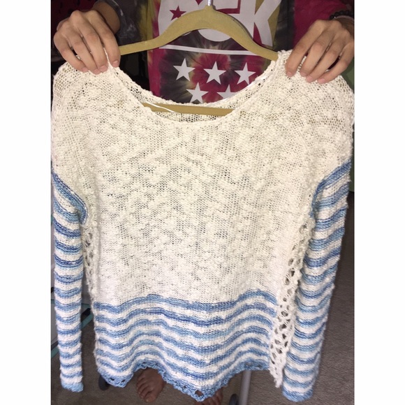 Free People Long Sleeve Striped Sweater