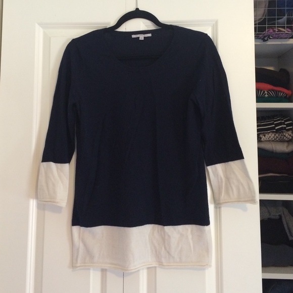 Soft navy and creme sweater