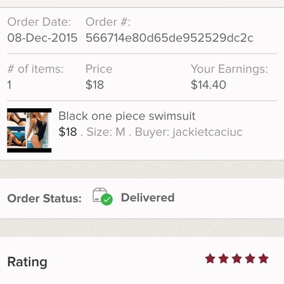 Summer end sale!!! 1 piece black bathing suit - Picture 3 of 3