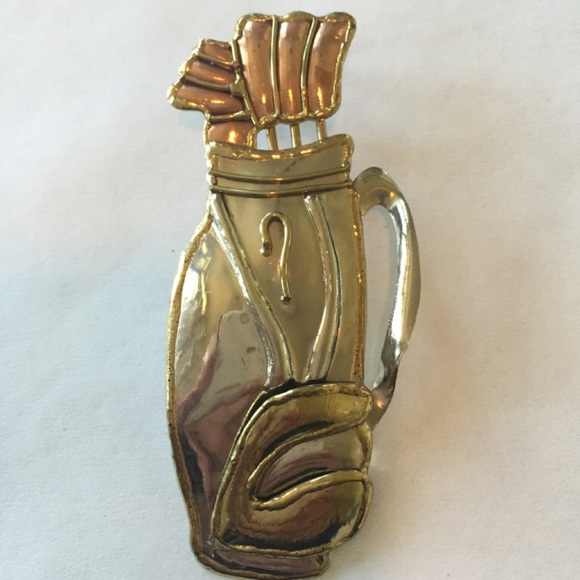 Copper, Gold & Silver Golf Bag pin or pendant