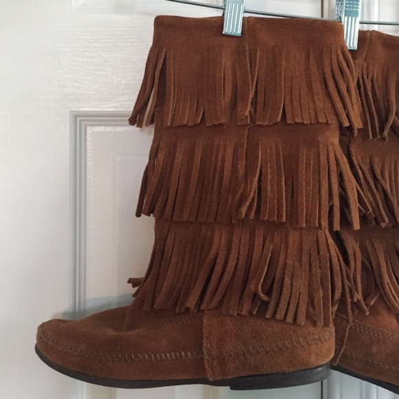 Tan/brown Minnetonka boots