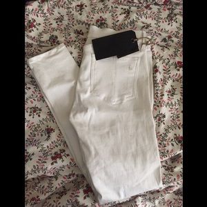 Rag & Bone White real leather panel pants