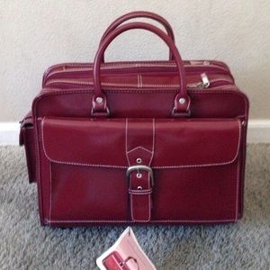 New Franklin Covey Wheeled Leather Business Case