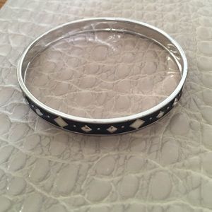 Black, White & Silver Bangle