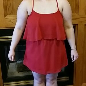 Red, keyhole back sundress, worn once