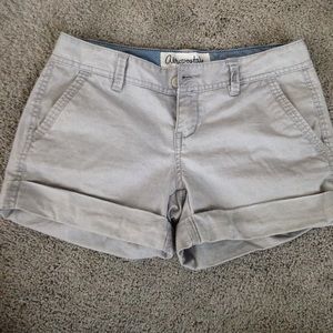Grey midi twill shorts