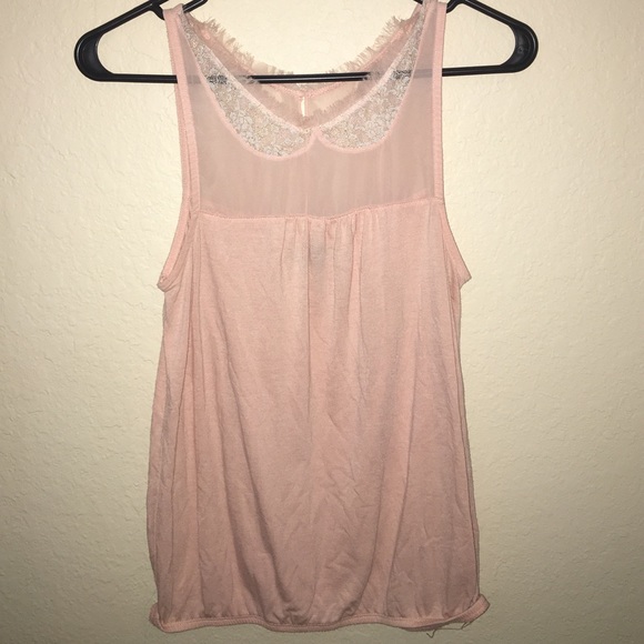 American Eagle sheer pink top