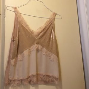 Zara lace and crushed velvet top