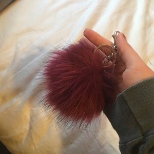 Pom-Pom Keychain Maroon