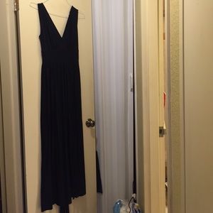 Low cut slit bridesmaid dress