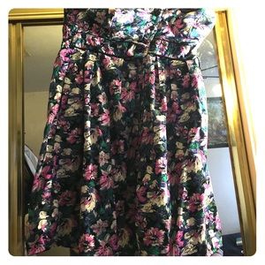 Floral blue, purple pink dress with pockets