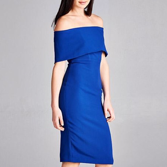 Dresses Off The Shoulder Cobalt Blue Cocktail Dress Poshmark