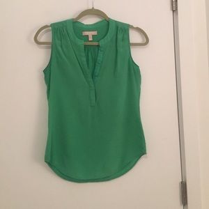 Banana Republic green silk blouse