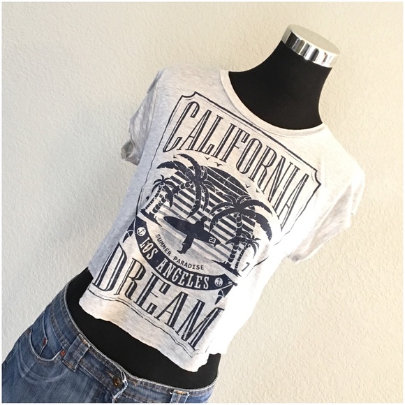 Four Girlz Tops - Four Girlz California Dream Grey Crop Top NWOT
