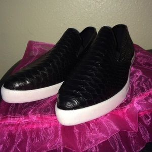 Black Leather Slip Ons ✨