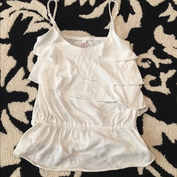 Ruffles white tank