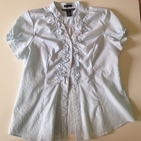 Blue and white striped shirt