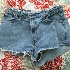 Levi high waisted jean shorts