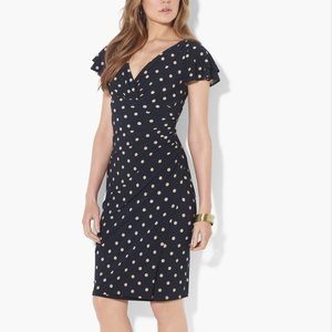 Ralph Lauren blue dress with Beige polkadots