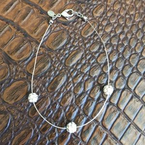 Monet Rhinestone Balls on Silver Wire Bracelet