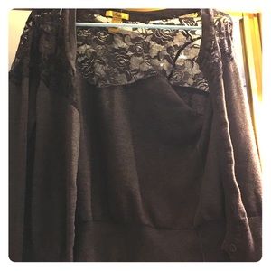 Lace cardigan sweater