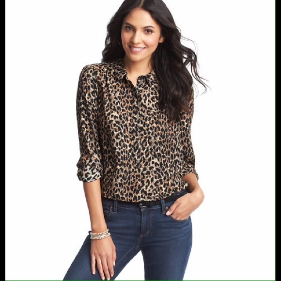 Ann Taylor loft leopard tunic top - Picture 1 of 3