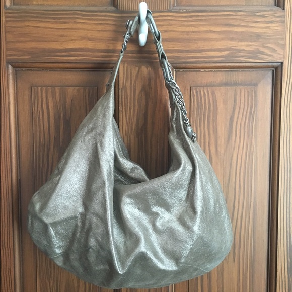 Juicy Couture Metallic Leather Hobo Handbag