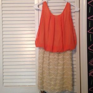Coral and cream Umgee dress
