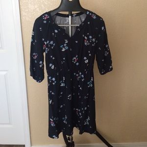 3/4 sleeve old navy floral shirt dress
