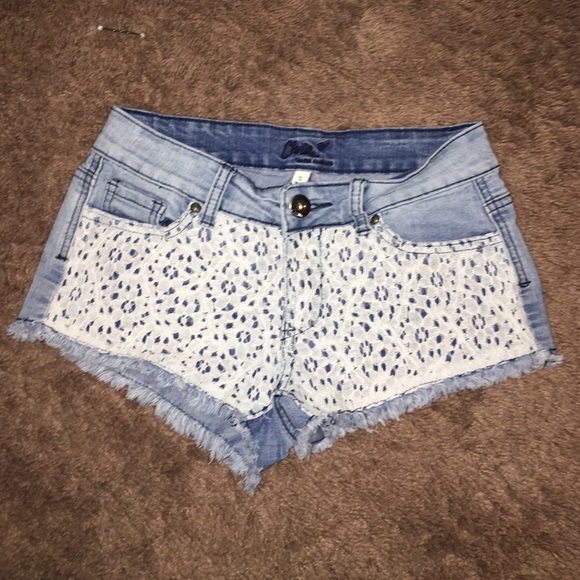 Jean floral print shorts