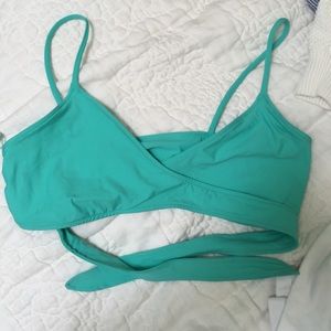 L space wraparound bikini top teal large